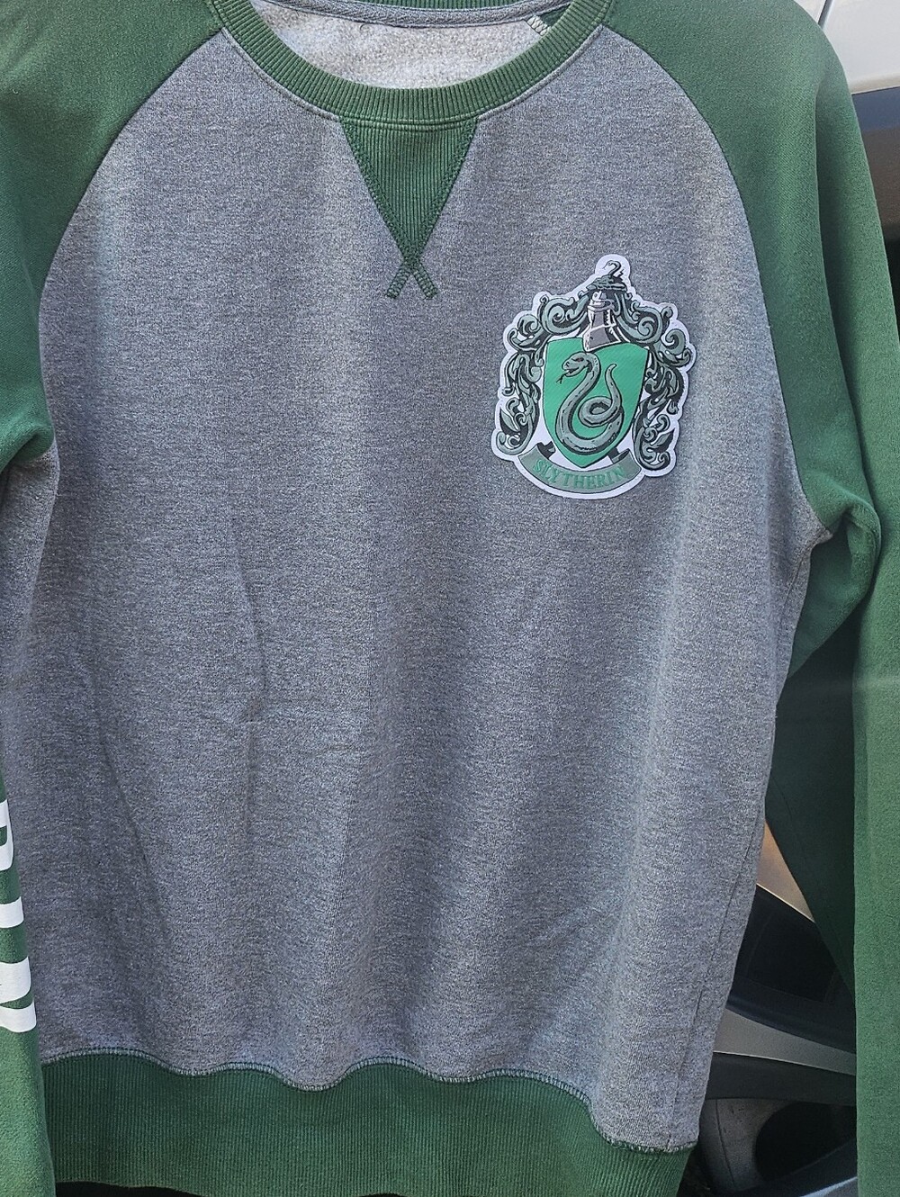Harry Potter Slytherin Two-Tone Crewneck Sweatshirt - Green/Gray
